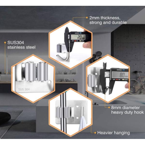 Mop нержавеющей стали и стена держателя веника установили хранение инструмента