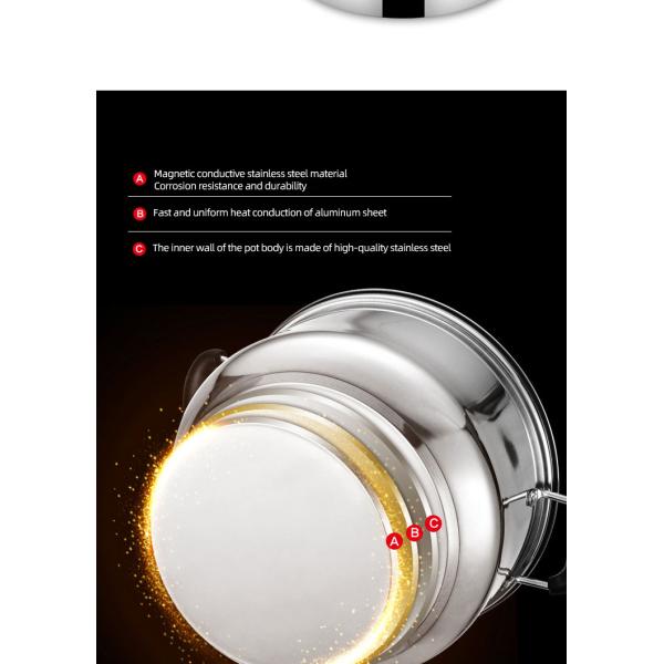 New Arrival Kitchen Industrial Steamer Pot Cookware Mutil Layer Stainless Steel Steamer Pot With SS Handle