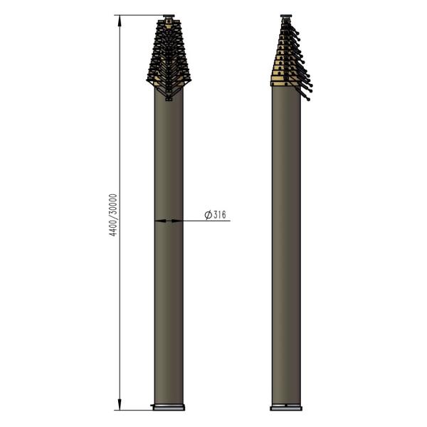 30m Lockable Pneumatic Telescopic Mast 30kg payload-4.4m closed height-NR-4.4-30-30L-13S-51-316