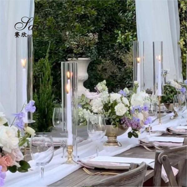 Прозрачный кристаллический свадебный подсвечник для свадебного стола