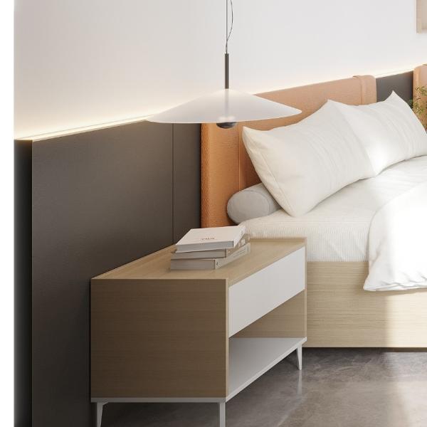 Mobiliário de apartamento bonito, atmosférico e muito estável mesa de cabeceira