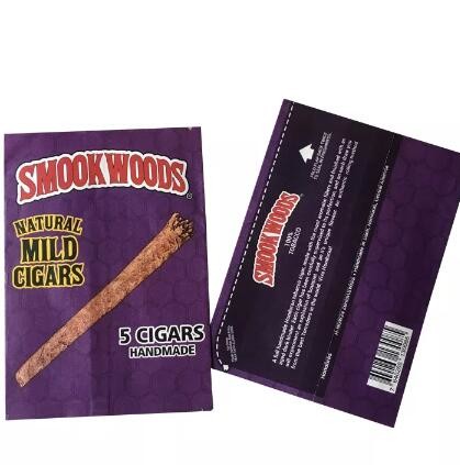 Printed Plastic Foil Fin Seal Smokewoods Tobacco Packaging Bags Pouch For tobacco