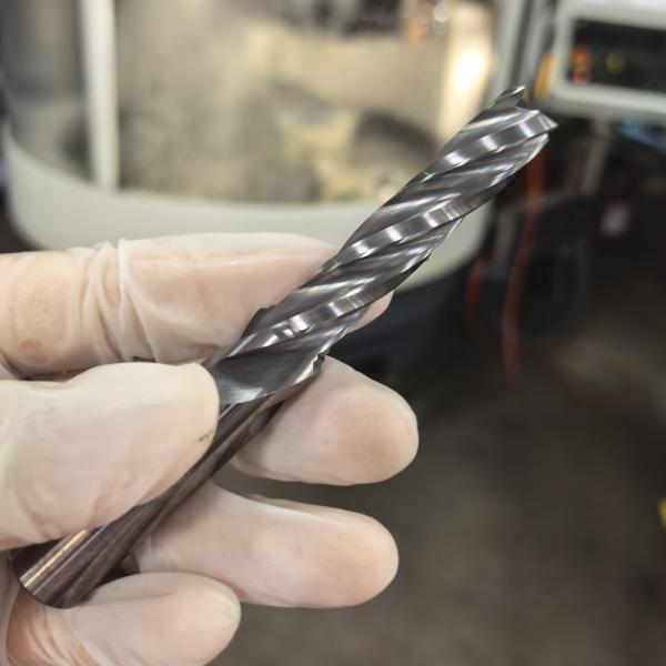Smooth Finish Solid HM Flat Bottom Drill Bit Anti Vibration For Aluminium Copper Brass