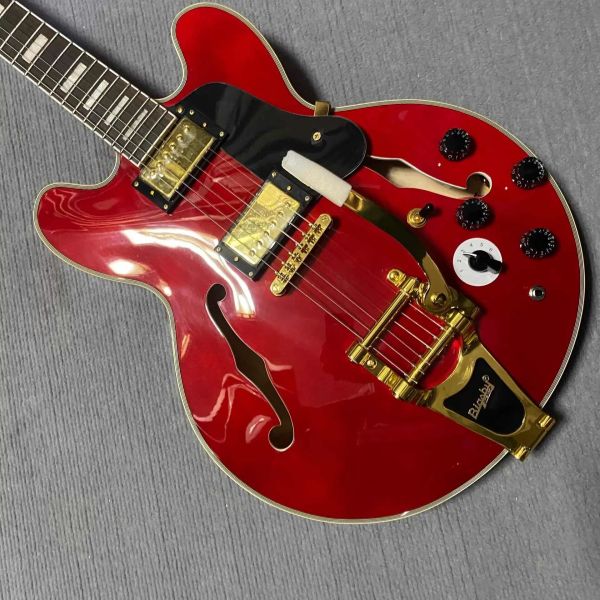 Custom Gibson ES-335 Style Semi-Hollow Jazz Electric Guitar with Bigsby