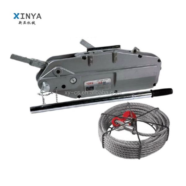Portable Hand Operated Wire Rope Winch Tirfor with 3.2 Ton Capacity and 20M Max Lifting Height