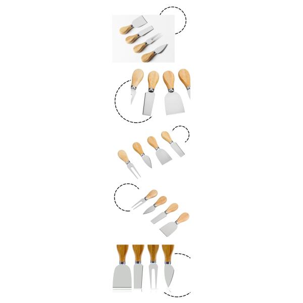 Kitchen Natural Wood Handle Cheese Knives Household Knife Fork Spatula