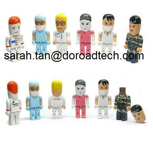 Trendy Colorful People Series High Quality OEM Logo Plastic USB Pen Drive, OEM Figures