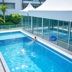 Tempered Glass Application Pool Partition Custom Size