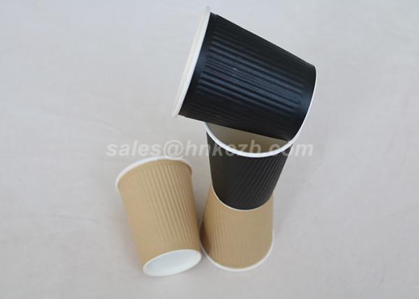 100% Biodegradable PLA Paper Cups / Paper Disposable Cups Black Color