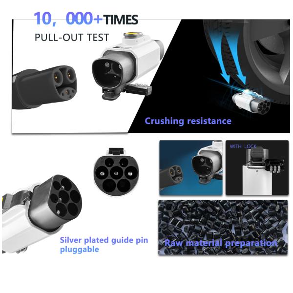 GBT Electric Portable Charging Station 220v Car side Plug 7KW 32A Tesla to GBT EV Charger Converter Single Phase Adapter