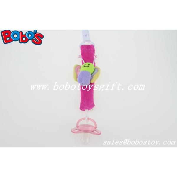 Hot Pink Butterfly Plush Baby Pacifier Holder Personalized Pacifier Holder