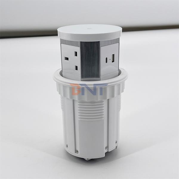 USB A+C Fast Charging Wireless Charger 3 Power Outlets Pop-Up Desktop Kitchen Socket UK Plug Standards Tabletop