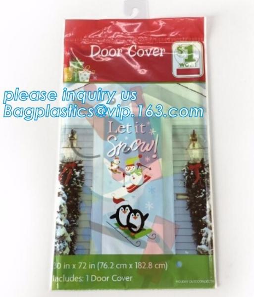 indoor & outdoor door poster PE plastic window cover for halloween christmas decoration,Door Poster Christmas Gift Decor