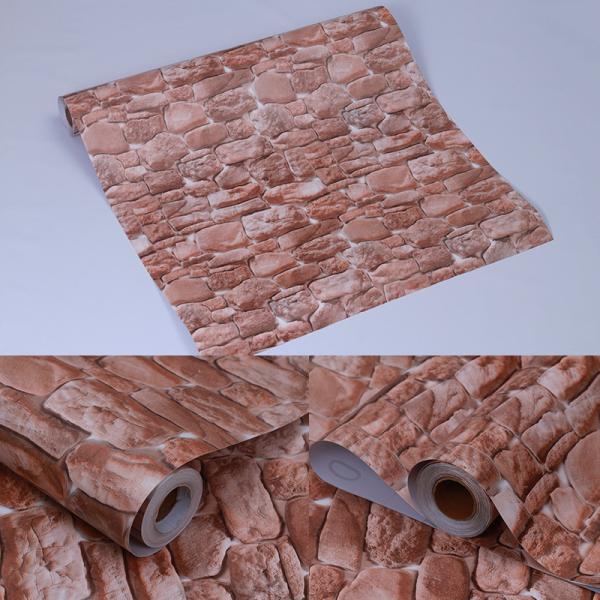 ECO Friendly Matt 3D Brick Stone Wallpaper Vinyl PVC 3D Brick Effect Wallpaper