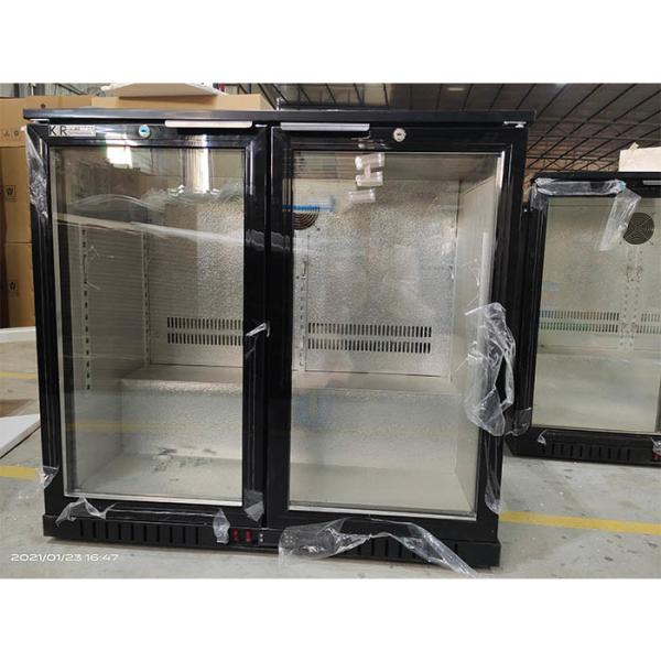Refrigerador traseiro comercial 208L 190W da barra da porta de vidro dobro com refrigerar do fã