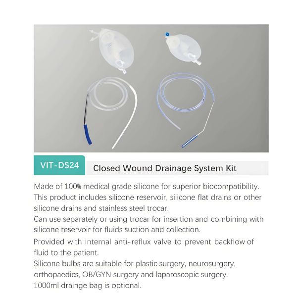 Medical Spring-Activated Closed Wound Drainage System 400ML – Secure Drainage & Easy Drainage Tube