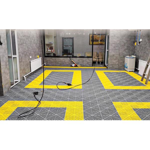 Waterproof Car Wash Splicing Grid Grille Plastic Garage Floor Tile in 40*40*4cm Size