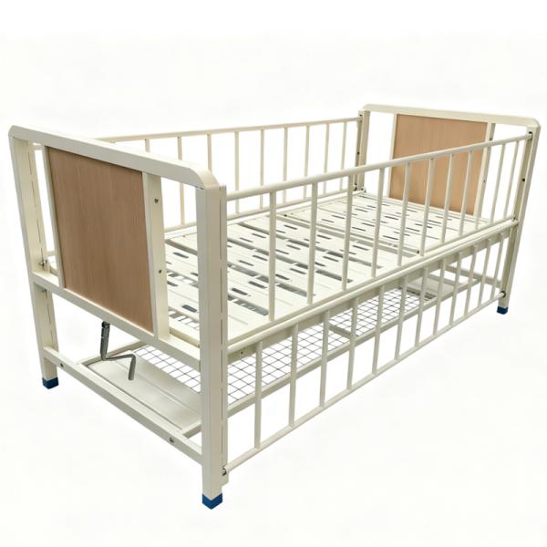 Children's Hospital Bed With Full-Length Guardrail And Underbed Shoe Rack