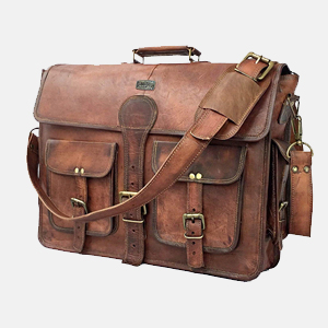 400g 14 Inch Vintage Handmade Leather Messenger Bag For Laptop Briefcase