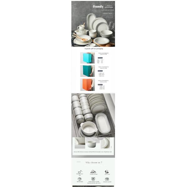 Nordic Relief Ceramic Dinnerware Set Clear Salad Bowl Cups Bowls Saucers Plates