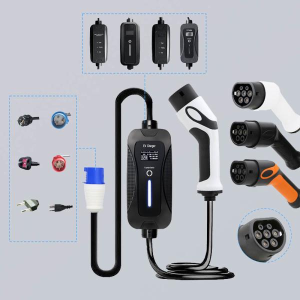 GB/T IP67 16A 3.5KW AC Portable EV Charger For Electric Car Anti Surge