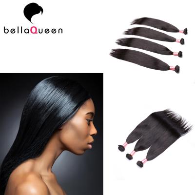 Weave reto boémio do cabelo humano da cor natural indiana para mulheres negras