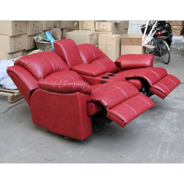 Real Leather Cinema Recliner Chair ,  Home Theater Sofa With Food Tablet