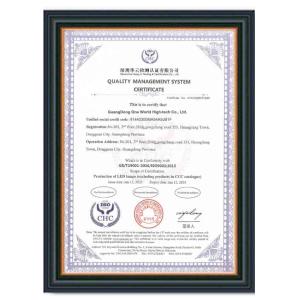 GuangDong One World High-tech Co., Ltd Certifications
