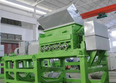 Double Shaft Waste Tyre Recycling Machine , Used Tire Shredder Equipment With SKF Bearing