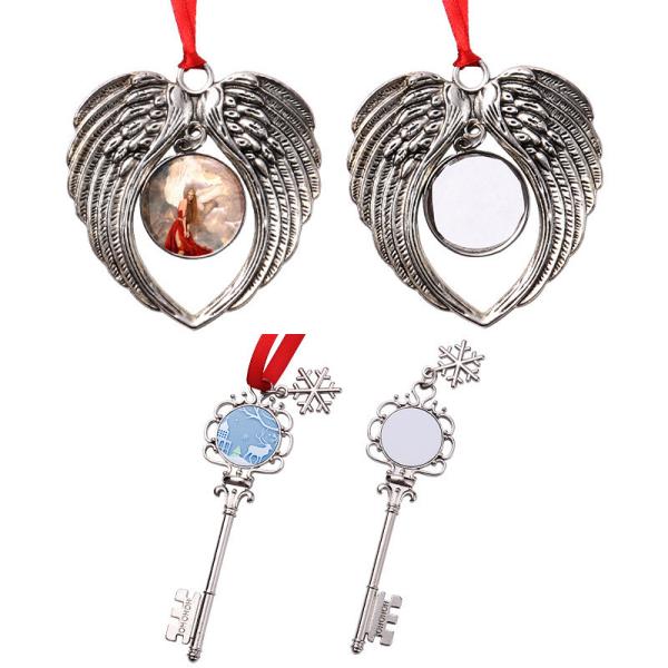 Sublimation Personalized Gift Metal Sublimation Angel Wing Pendant For Decor And Souvenirs