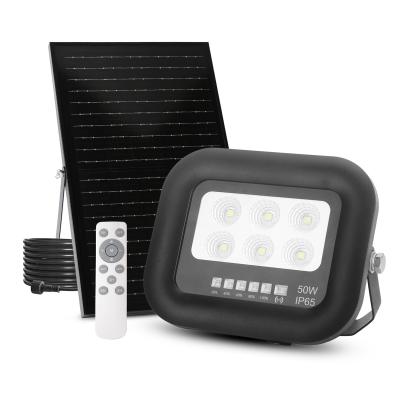 Outdoor Lighting Black ABS Solar Light Remote Control 50w  Led Solar Flood Light