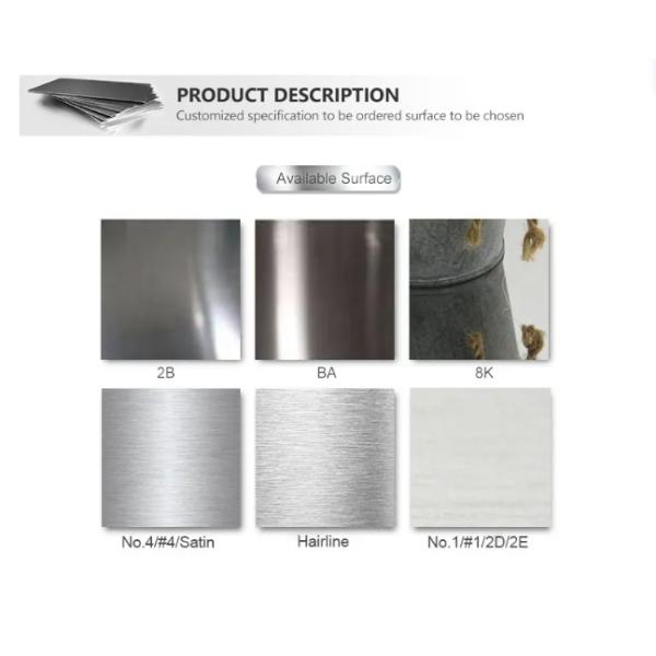 1.2mm 1.5mm 2.0mm Thickness Stainless Steel Sheet Plate ASME ASTM 304 316L