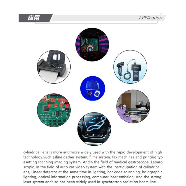 Круговая прямоугольная плоскость Конкава цилиндрическая линза