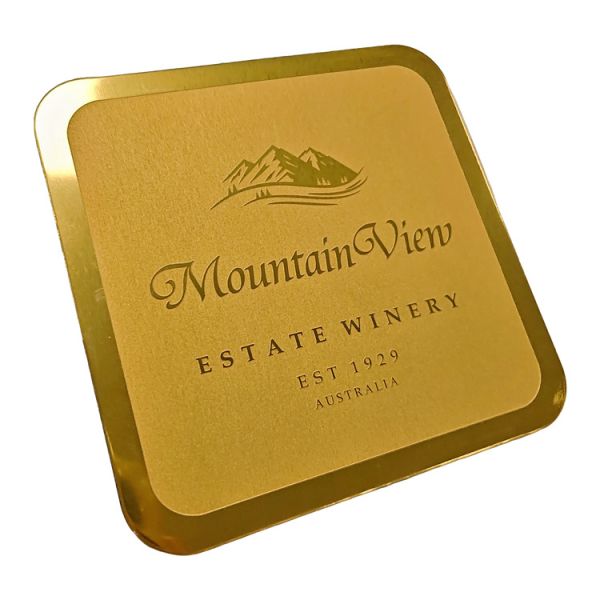 Customized Gold Metal Coasters Aluminum Metal Drink Coasters With Felt Pad