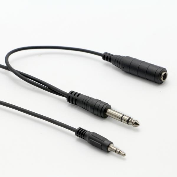 1M 2M 3M  Y Splitter Male to Female 6.35mm 3.5mm TRS Microphone Stereo Jack Audio Cable