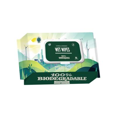 China wipes Supplier 80pcs Plastic Free Biodegradable Wet Wipes