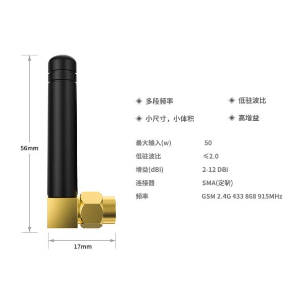 2.4Ghz LoRa/LPWAN Antenna 2dBi 433Mhz 868Mhz 915Mhz Antenna de pato de borracha para GSM WIFI