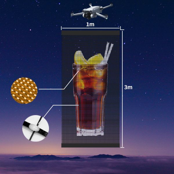 Lightweight Advertising Drone with LED Screen for Flying Digital Projection High-Impact Event Marketing Banner Solution