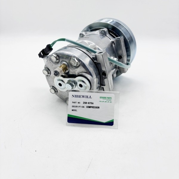 258-8756 AC Compressor 12V / 24V OEM and New Air Conditioning Pump for Excavator