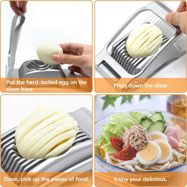 Stainless Steel Egg Slicer for Perfectly Sliced Boiled Eggs and Juicy Strawberries