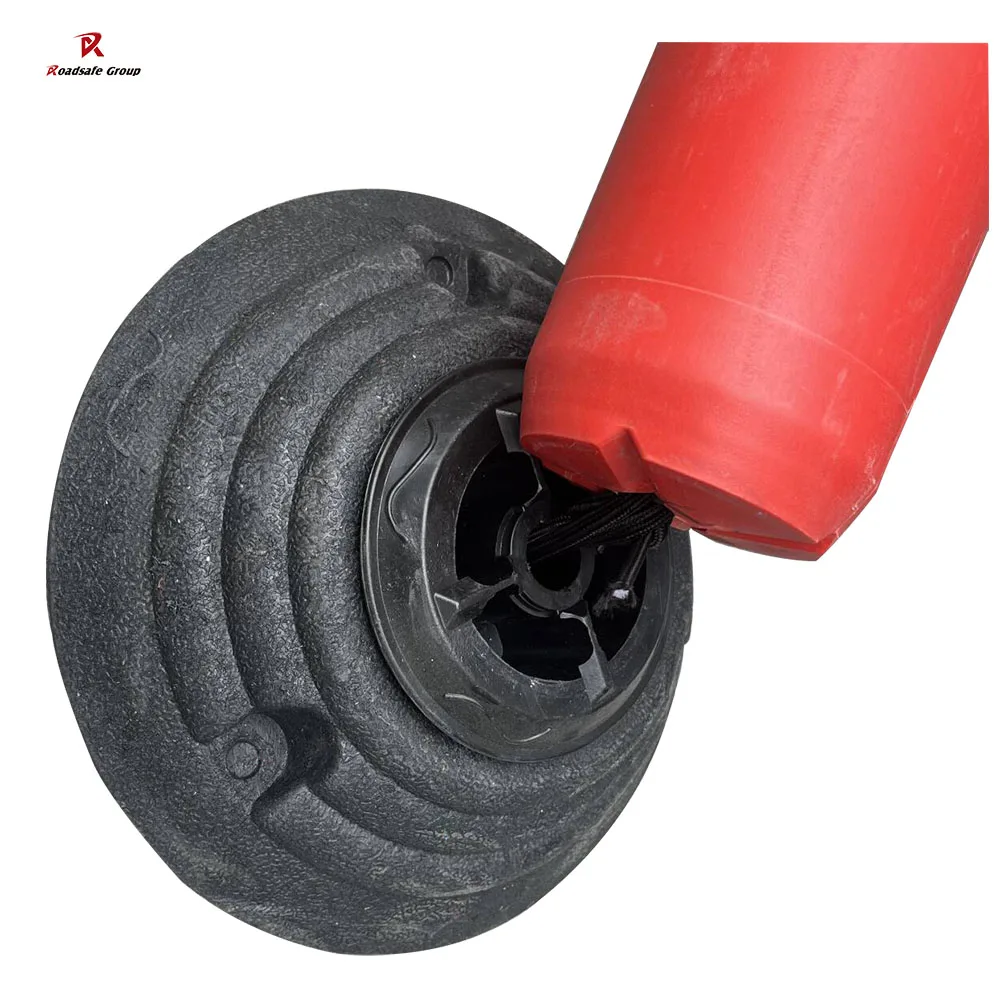 Delineators Barriers 100cm Tubular Black Base Traffic Delineator Warning Road Barrier Warning Post for Car parking place and construction