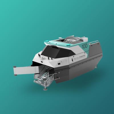 Electric 2 Thruster Water Grass Cutting Boat Robot Water Harvester 430kg