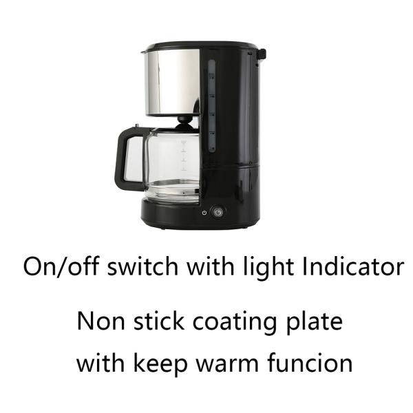 1000w Electric Drip Coffee Maker Anti Drip Design