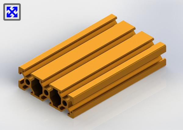 Sand Blasting Yellow Anodized Aluminium T Slot Channel 2060 For Transmission