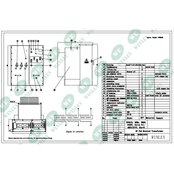 300Kva Three Phase Pad Mounted Transformer Power distribution 2400V To 480V UL Listed