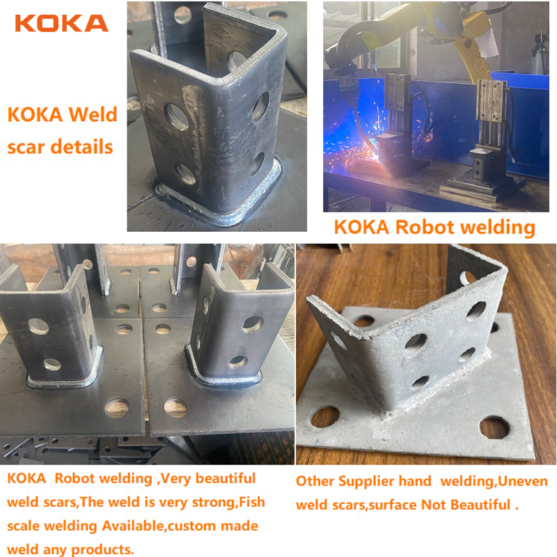 Stainless 304 Steel Post Base Plate Strut Channel Fitting BS ASTM Electrogalvanized