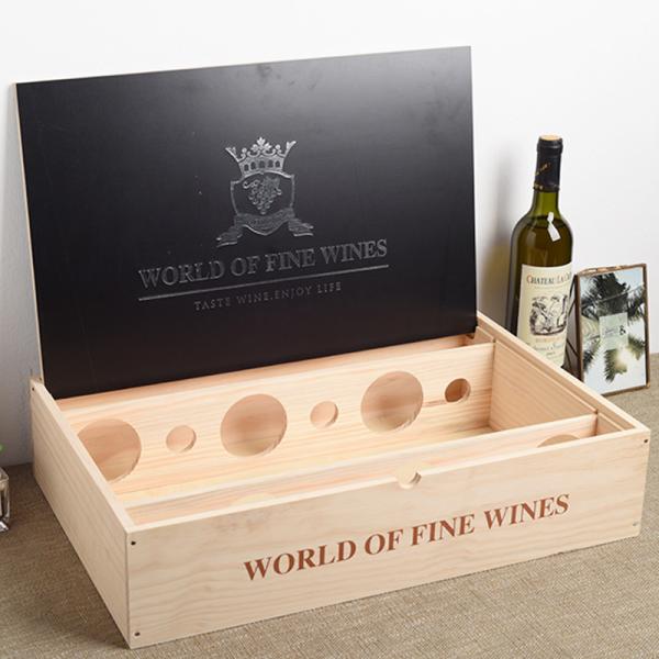 2-6 Bottles Solid Wood Wine Box for Gift Custom Order Accepted Immediately