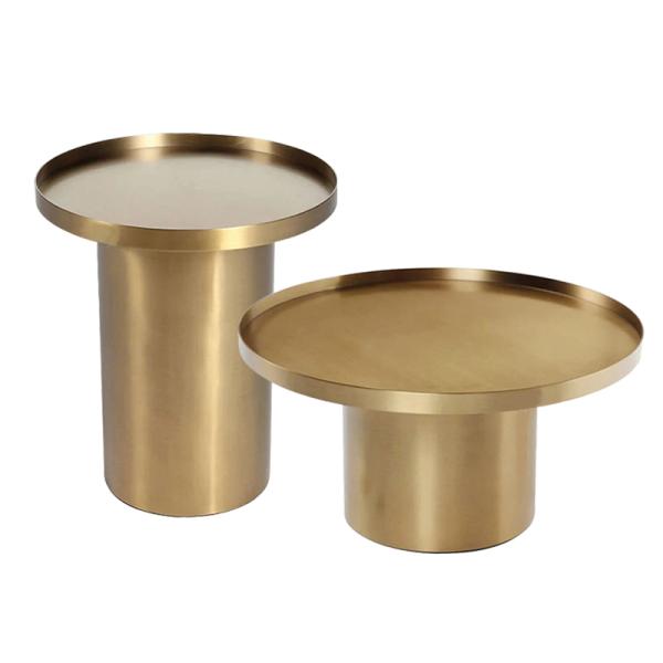 Five-star Hotel Modern Carbon Steel Art Round Corner Table Guest Room Bedside Table