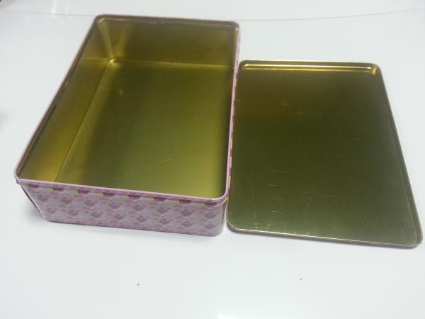 Recipientes do biscoito da lata do retângulo com tampa para a embalagem do bolo/lua