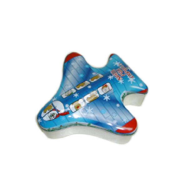 Plane Shape Cartoon Metal Box For Candy Gift Packing Customized Logo Acceptable